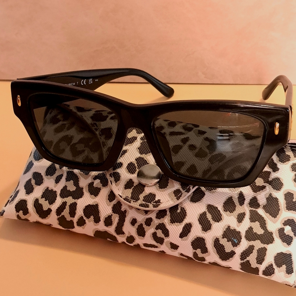 Tory Burch TY7169U Black Square Sunglasses – Gold Logo – 52mm